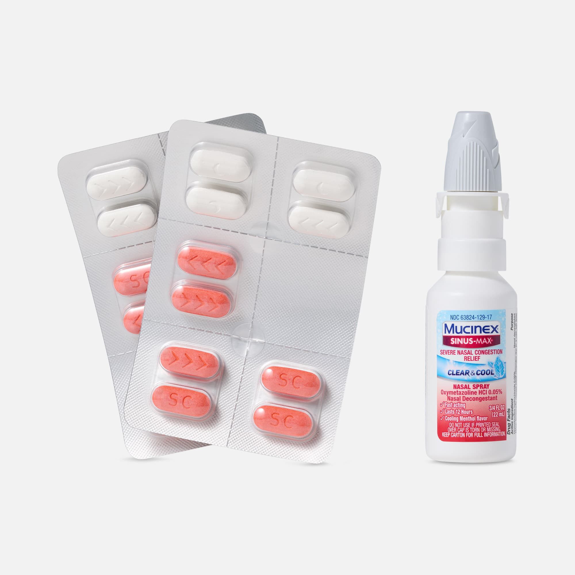 Mucinex® Rapid+Clear™ Day & Night Cold and Flu Medicine + Sinus-Max® Clear & Cool Nasal Spray, Combo Pack, , large