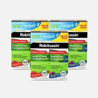Robitussin Maximum Strength Day & Night Cough + Chest Congestion DM Value Pack, 4 oz. (3-Pack)