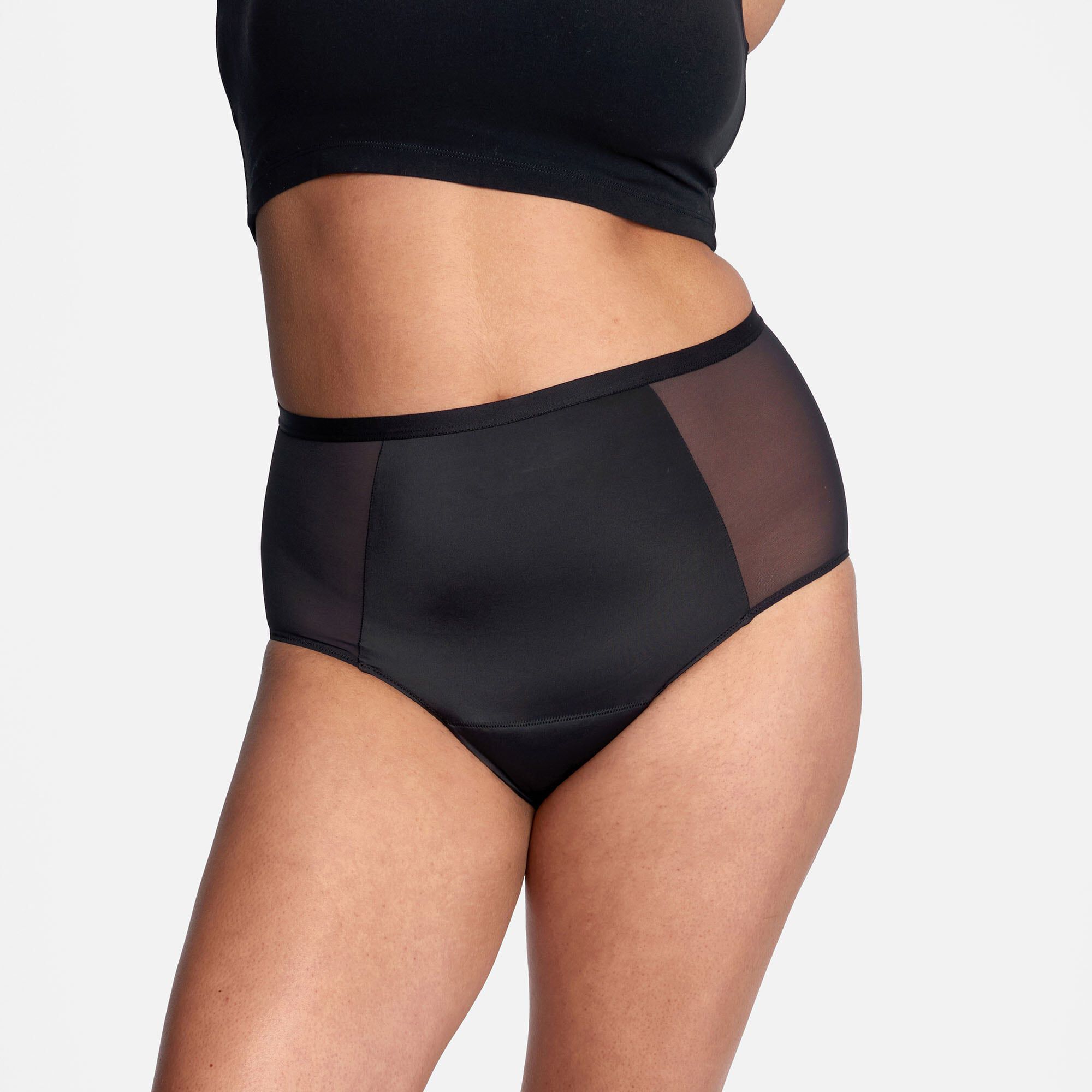 Thinx Comfort Stretch Hi-Waist Period Underwear, Black, , large