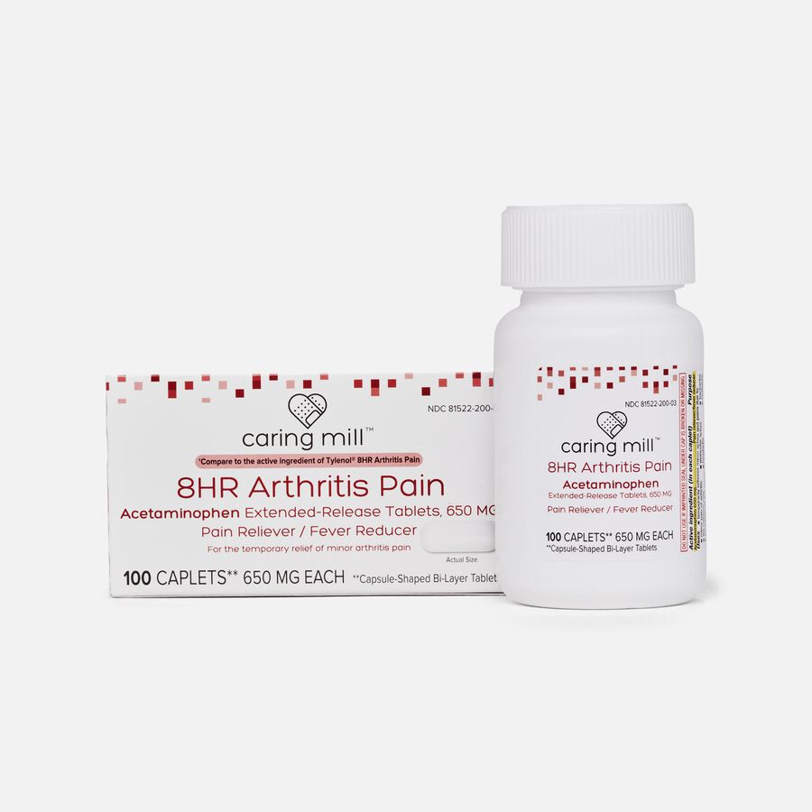 Caring Mill&trade; 8HR Arthritis Pain Acetaminophen Tablets, 100 ct., , large image number 0