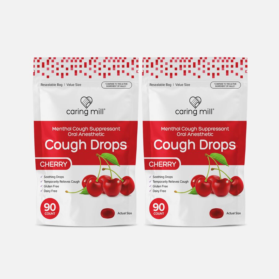 Caring Mill™ Cough Drops, Cherry, 90 ct. (2-Pack), , large image number 0