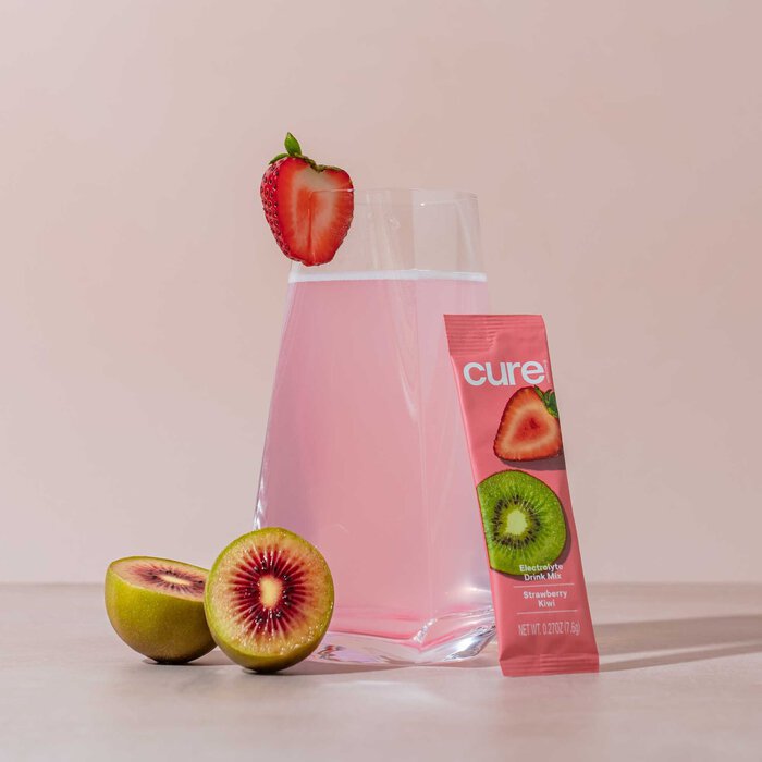 Cure Hydrating Electrolyte Drink Mix Pouches, Strawberry Kiwi, 14 ct., , large