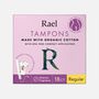 Rael Organic Cotton Core Tampons with Plant Based Compact Applicators - Regular, 18 ct., , large image number 1