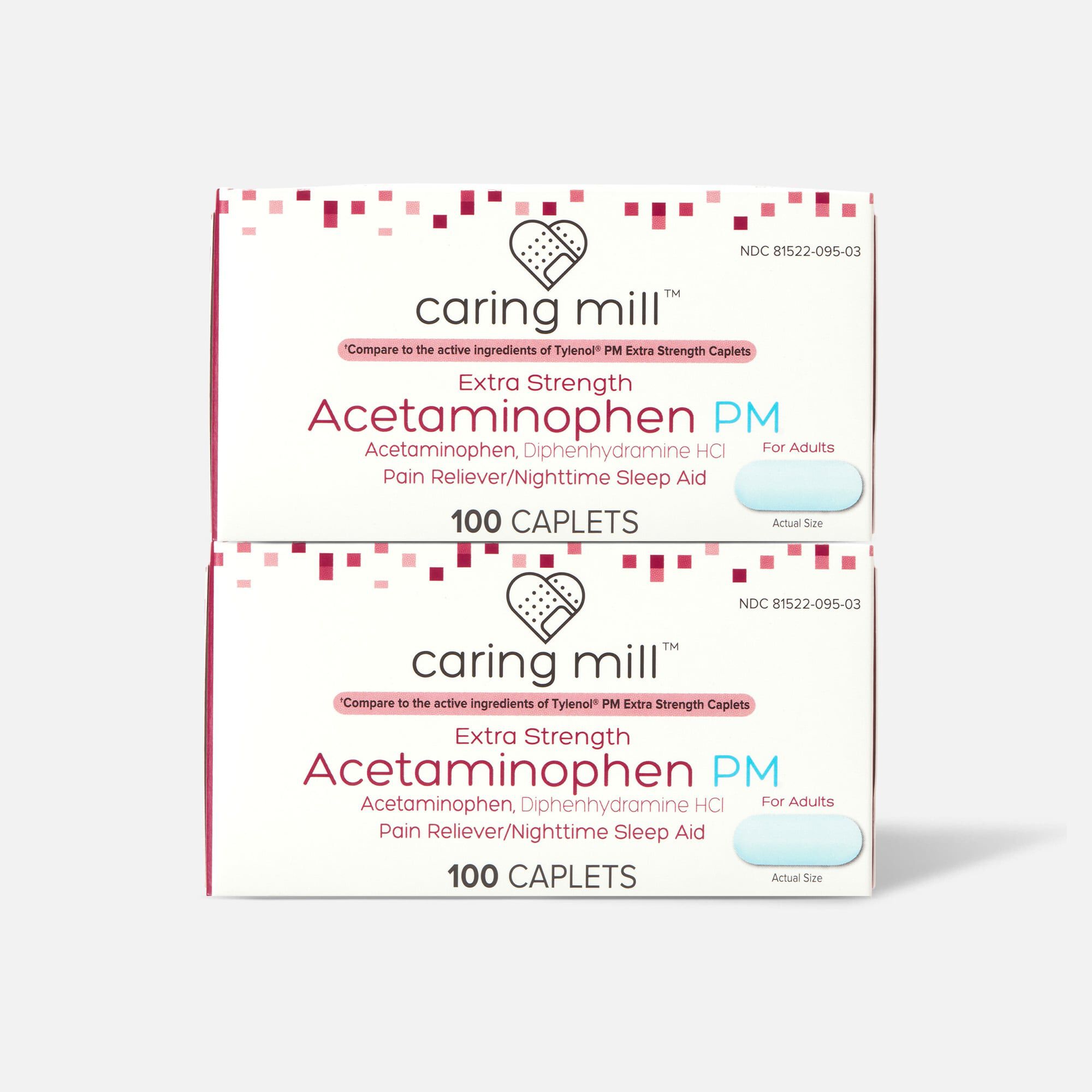 Caring Mill™ Extra Strength Acetaminophen PM Caplets, 100 ct. (2-Pack), , large