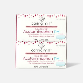 Caring Mill™ Extra Strength Acetaminophen PM Caplets, 100 ct. (2-Pack)