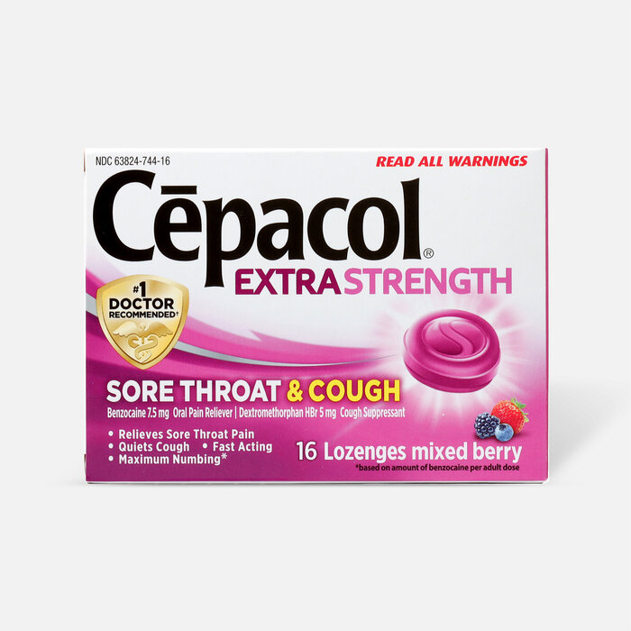 Cepacol Extra Strength Lozenges for Sore Throat & Cough, Mixed Berry, , large