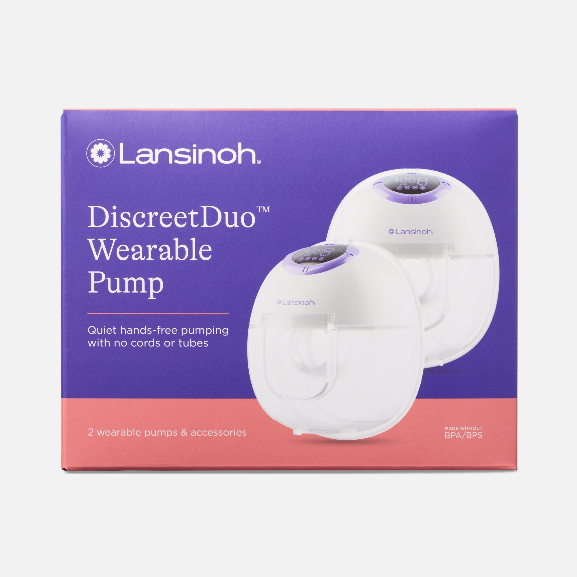 Lansinoh Discreet Duo Wearable Breast Pump, 2 Pumps, , large