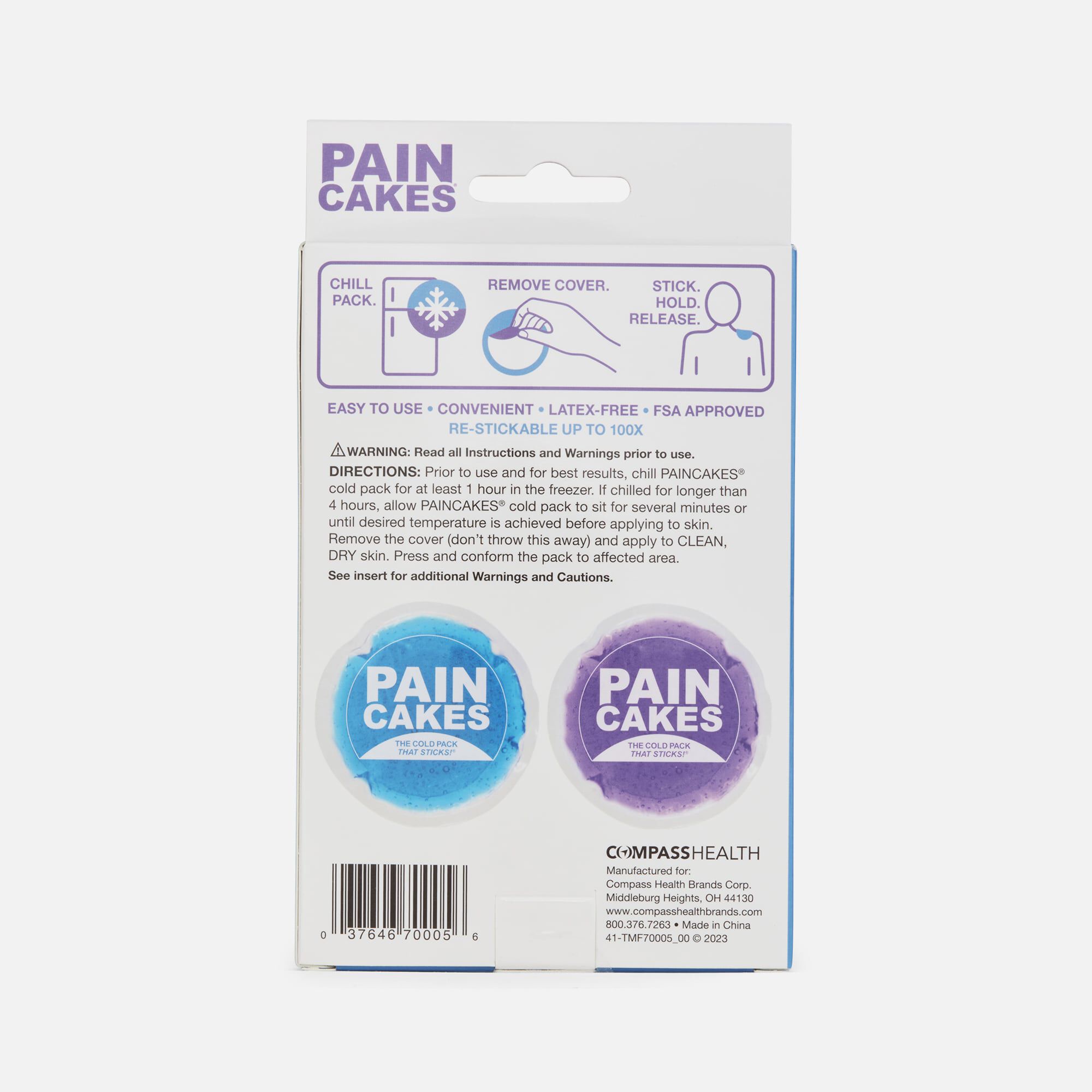 PAINCAKES Mini Cold Packs, 2.88"D , Blue & Purple, 2 ct., , large