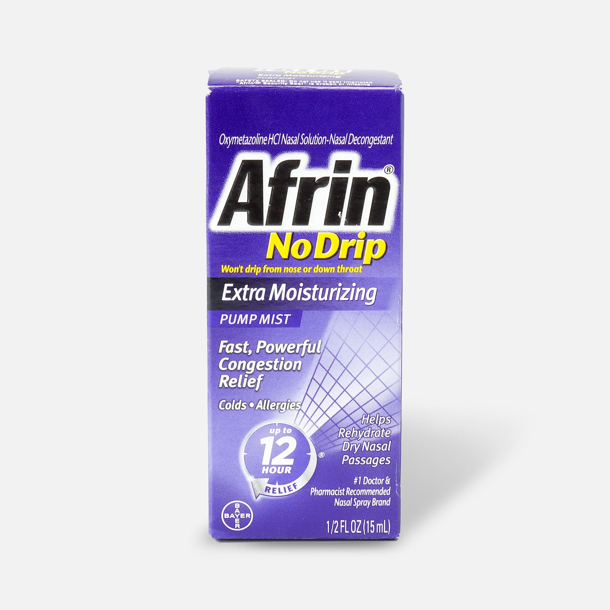 Afrin No Drip 12 Hour Pump Mist, Extra Moisturizing, .5 fl oz., , large