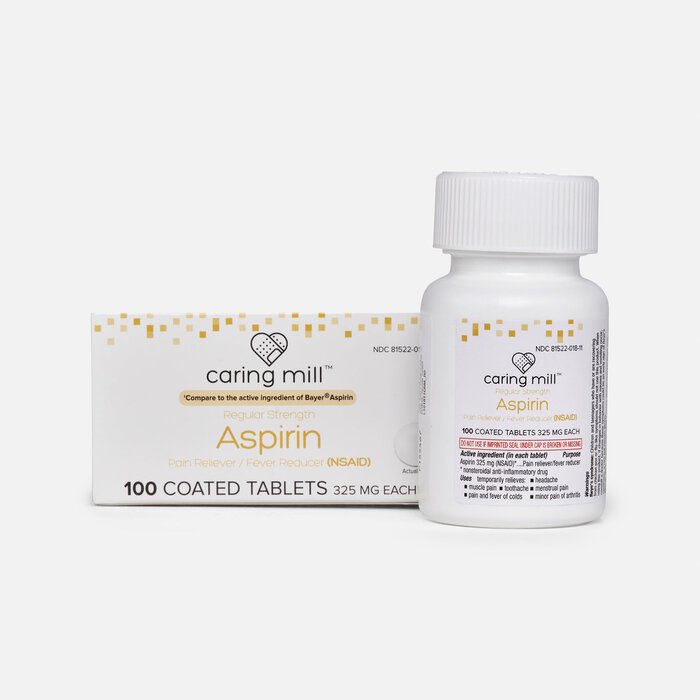 Caring Mill™ Aspirin Pain Reliever/ Fever Reducer (NSAID) Tablets, 100 ct., , large
