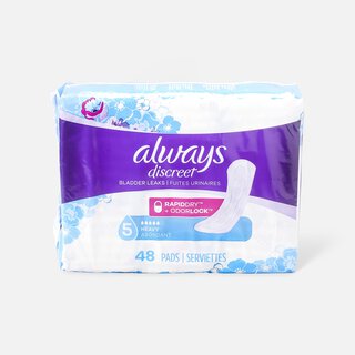 Always Discreet Moderate Long Incontinence Pads, 54 ct.