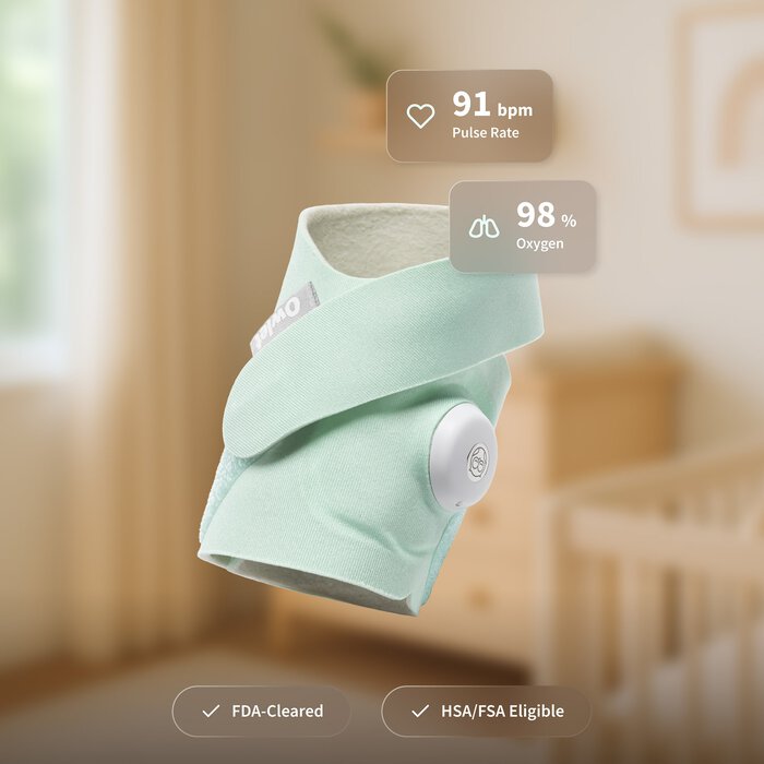 Owlet Dream Sock FDA-Cleared Smart Baby Monitor, Mint, large