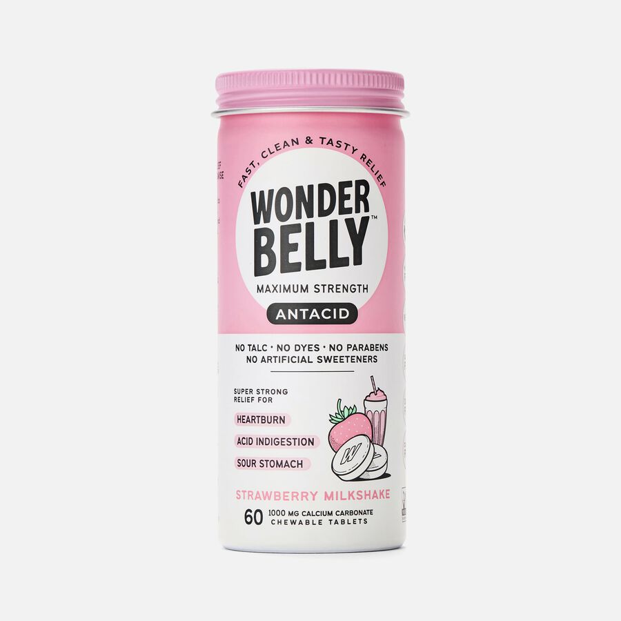 Wonderbelly Antacids, Strawberry Milkshake, 60 ct, , large image number 0