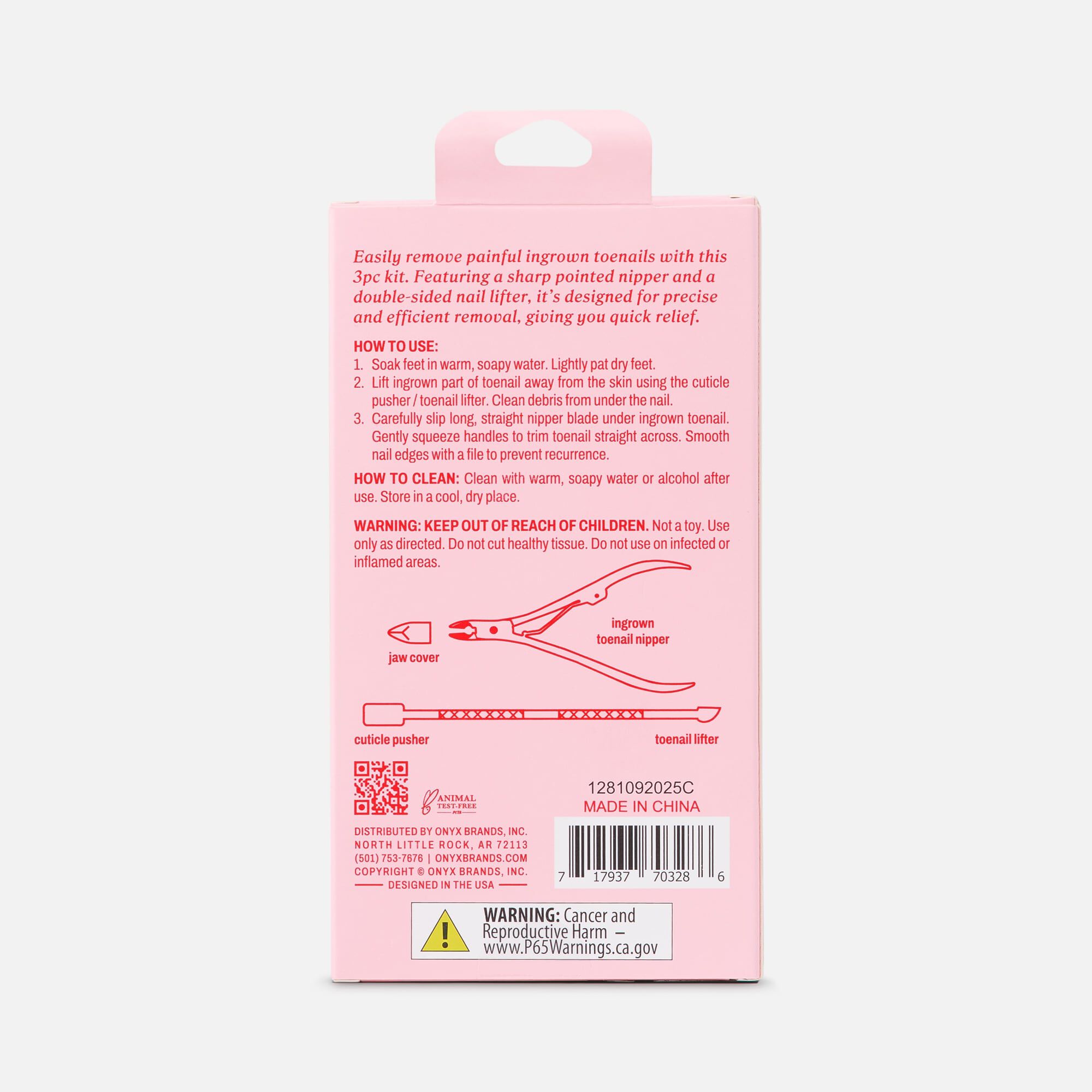 ONYX Professional 3-Piece Bye Ingrown Toenail Removal Kit, , large