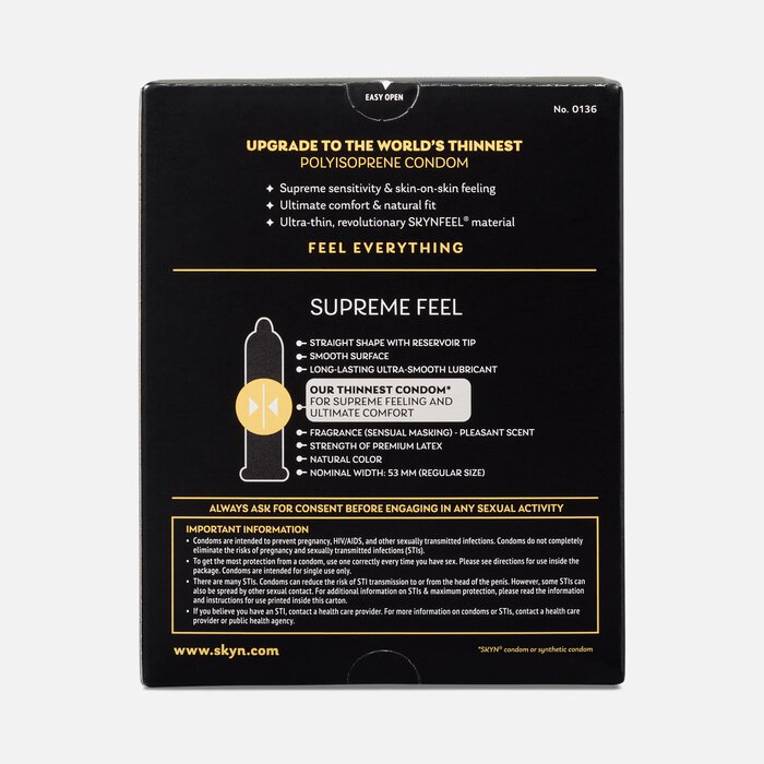 SKYN Supreme Feel, Non-Latex Lubricated Condoms, 30 ct., , large
