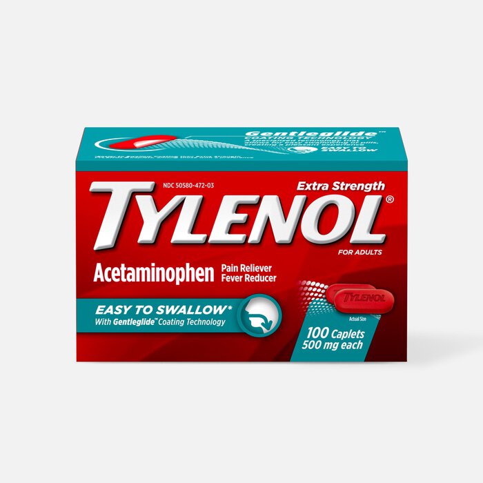Tylenol Extra Strength Easy-to-Swallow Caplets with Gentleglide, 100 ct., , large