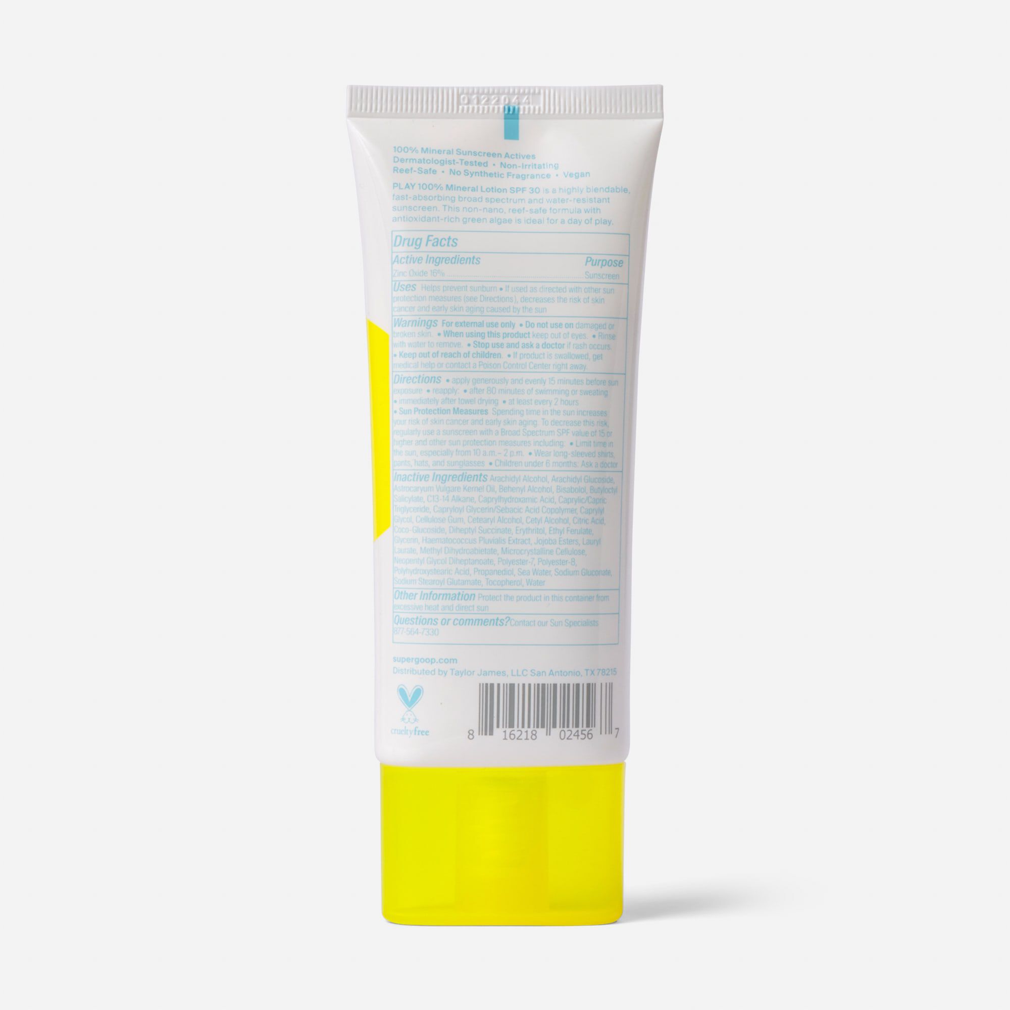 Supergoop! PLAY 100% Mineral Lotion with Green Algae, 3.4 oz., , large