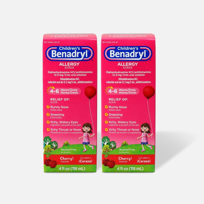 Children's Benadryl Cherry flavored Allergy 4 fl oz. (2-Pack), , large