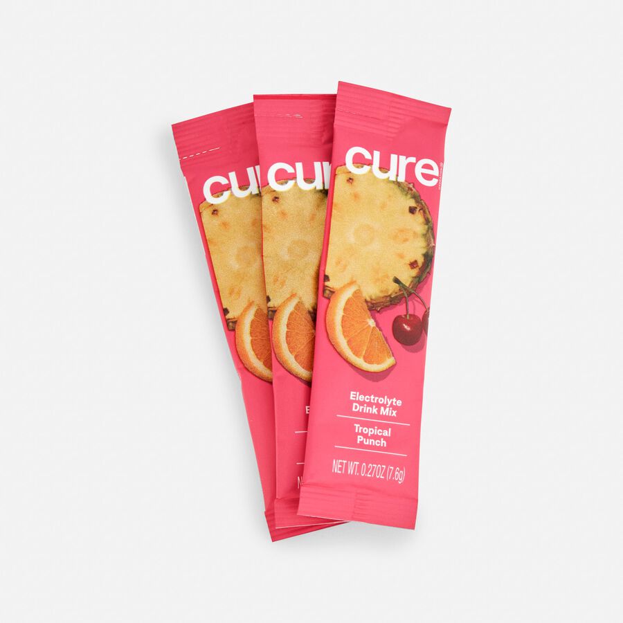 Cure Hydrating Electrolyte Drink Mix Pouches, Tropical Punch, 14 ct., , large image number 2