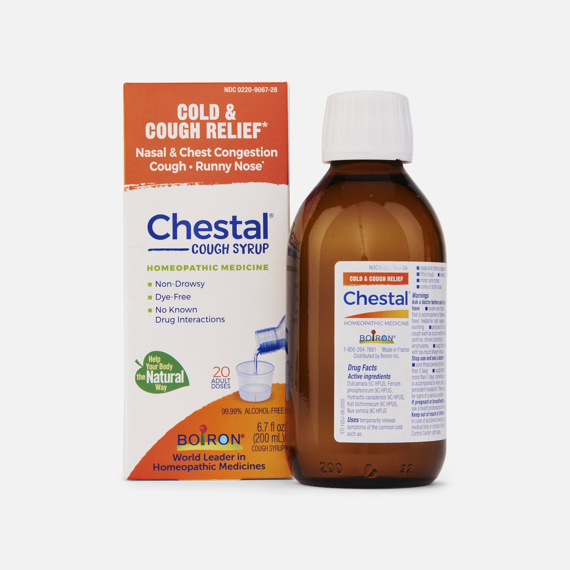 Boiron Chestal Cold & Cough Multi-Symptom Formula for Nasal & Chest Congestion, Cough, Runny Nose, 6.7 fl oz., , large