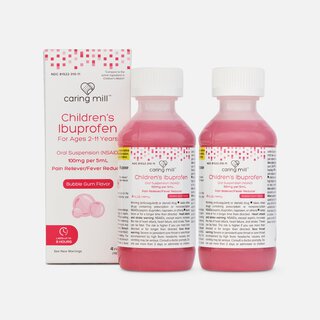 Caring Mill™ Children’s Ibuprofen Pain Reliever/Fever Reducer, Bubble Gum, 4 fl oz. (2-Pack)