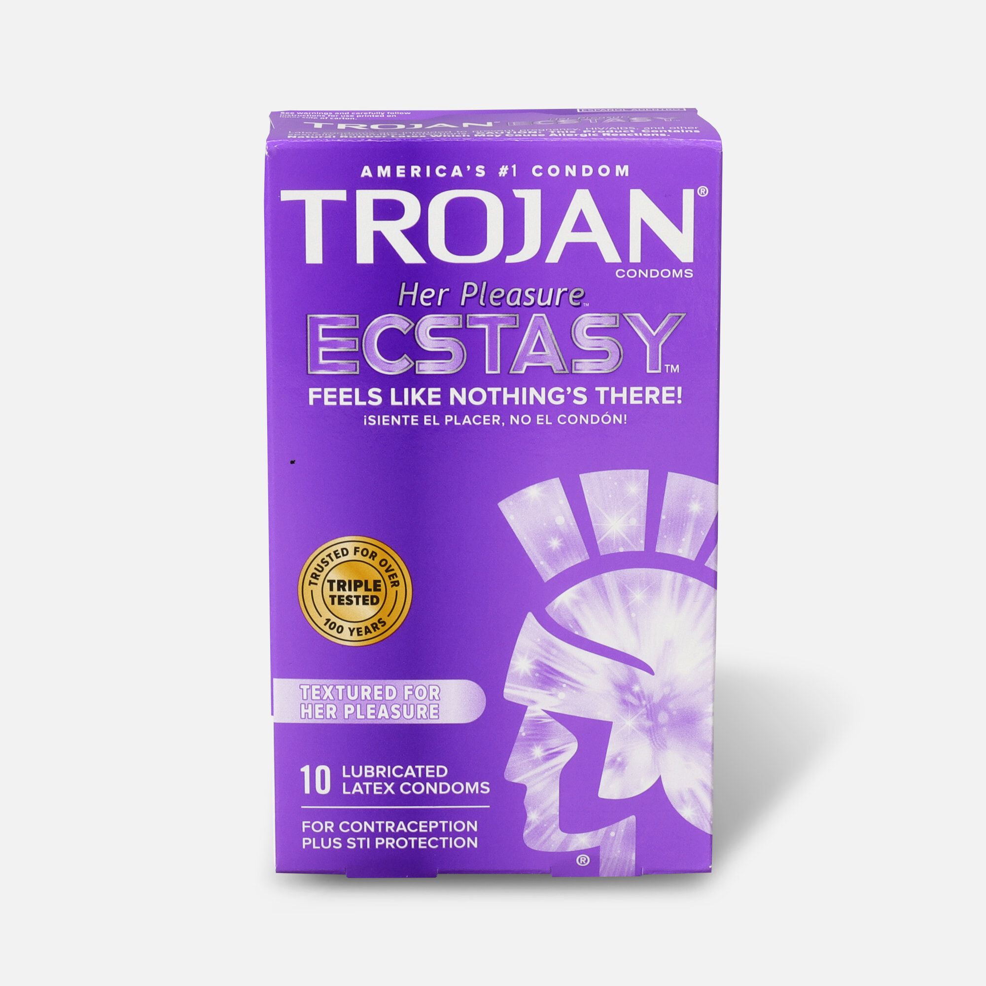 Trojan Her Pleasure Ecstasy, Premium Latex Condoms, 10 ct., , large