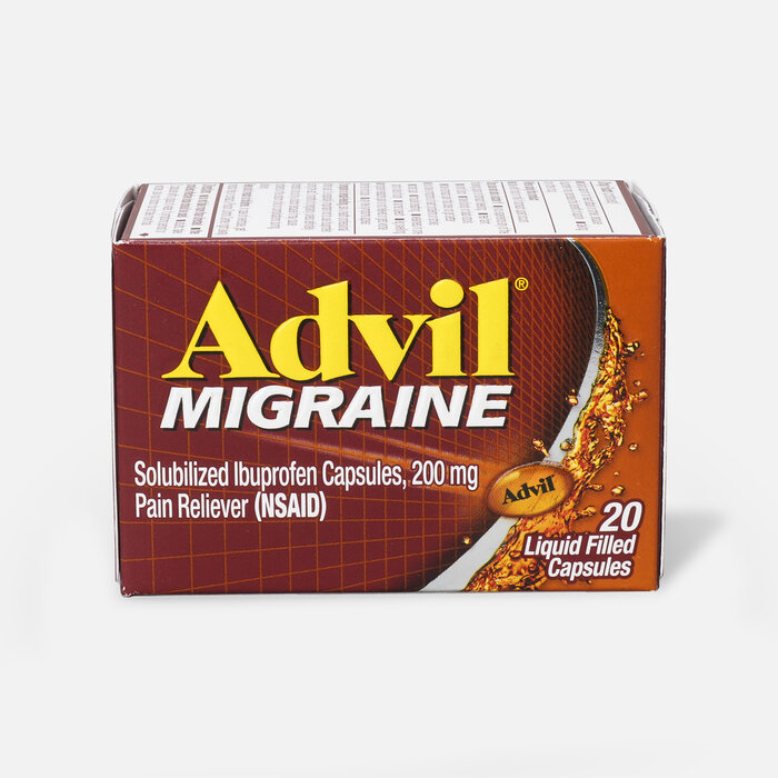 Advil Migraine Pain Reliever and Fever Reducer Liquid Filled Capsules, 200 mg, 20 ct., , large
