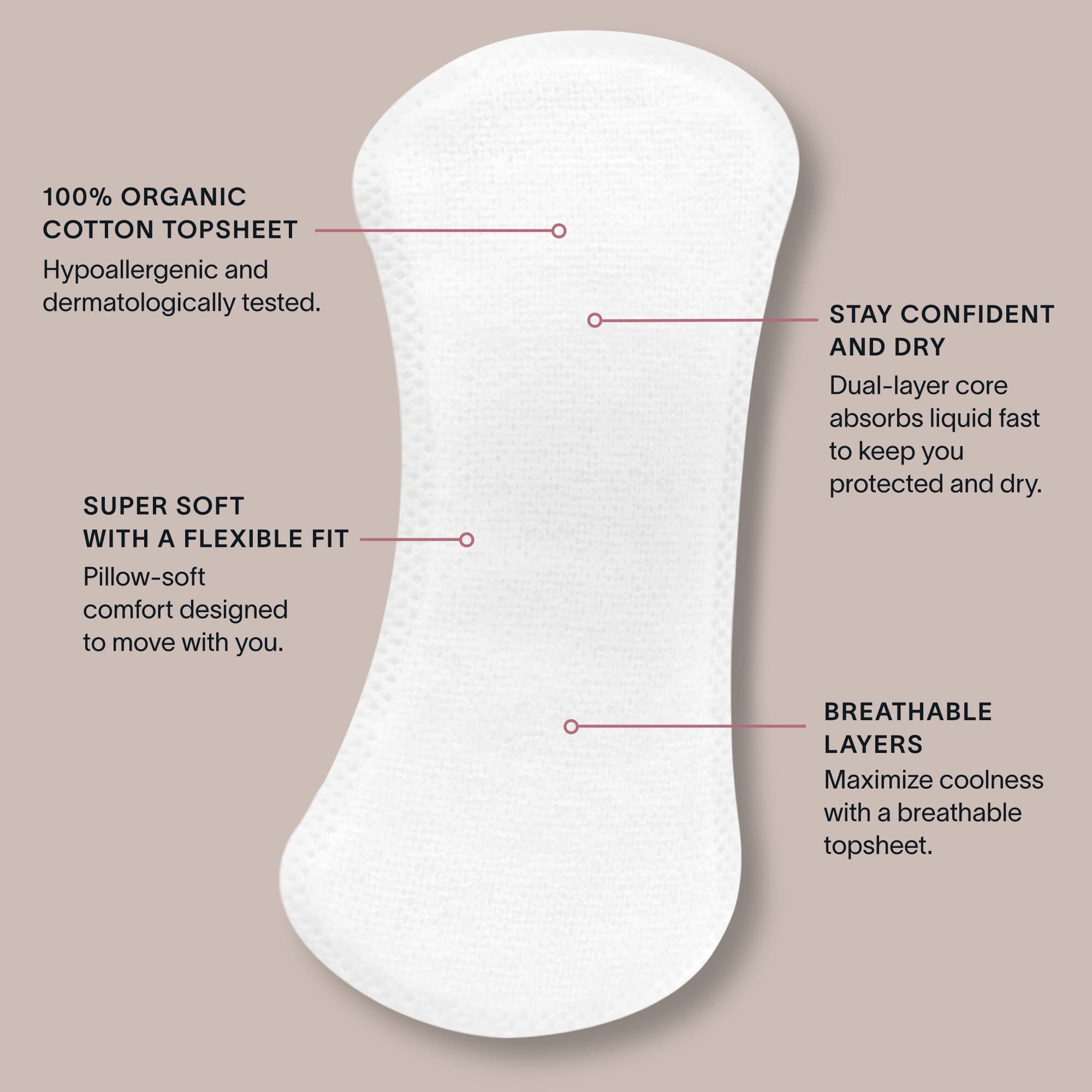 Cora Organic Cotton Ultra Thin Period Liners, 40 ct. (2-Pack), , large