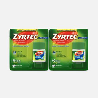 Zyrtec Indoor & Outdoor Allergy Relief Tablets, 10mg, 90 ct. (2-Pack)