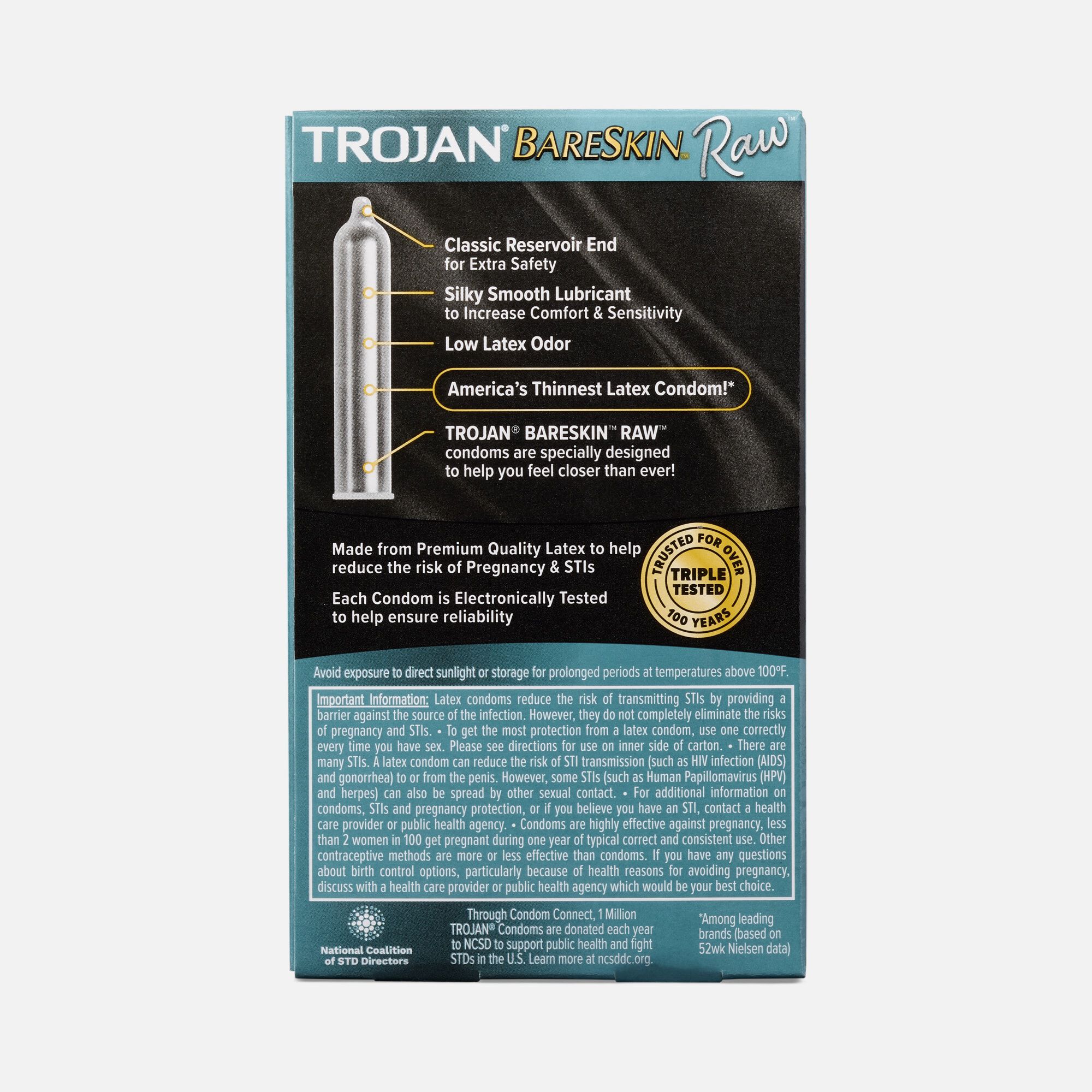 Trojan Latex Condom BareSkin Raw, 10 ct., , large