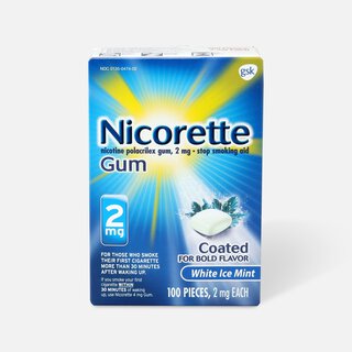 Nicorette Gum White Ice Mint, 2 mg, 100 ct.