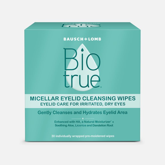Bausch + Lomb BioTrue Micellar Eyelid Cleansing Wipes, 30 ct., , large
