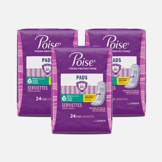 Poise Incontinence Pads, Light Long, 24 ct. (3-Pack)