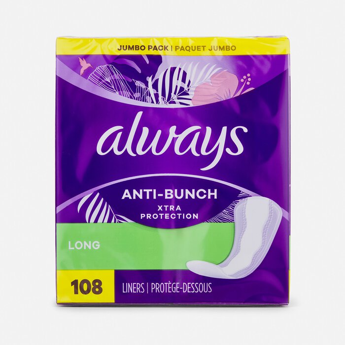 Always Panty Liners, Long, Unscented, 108 ct., , large