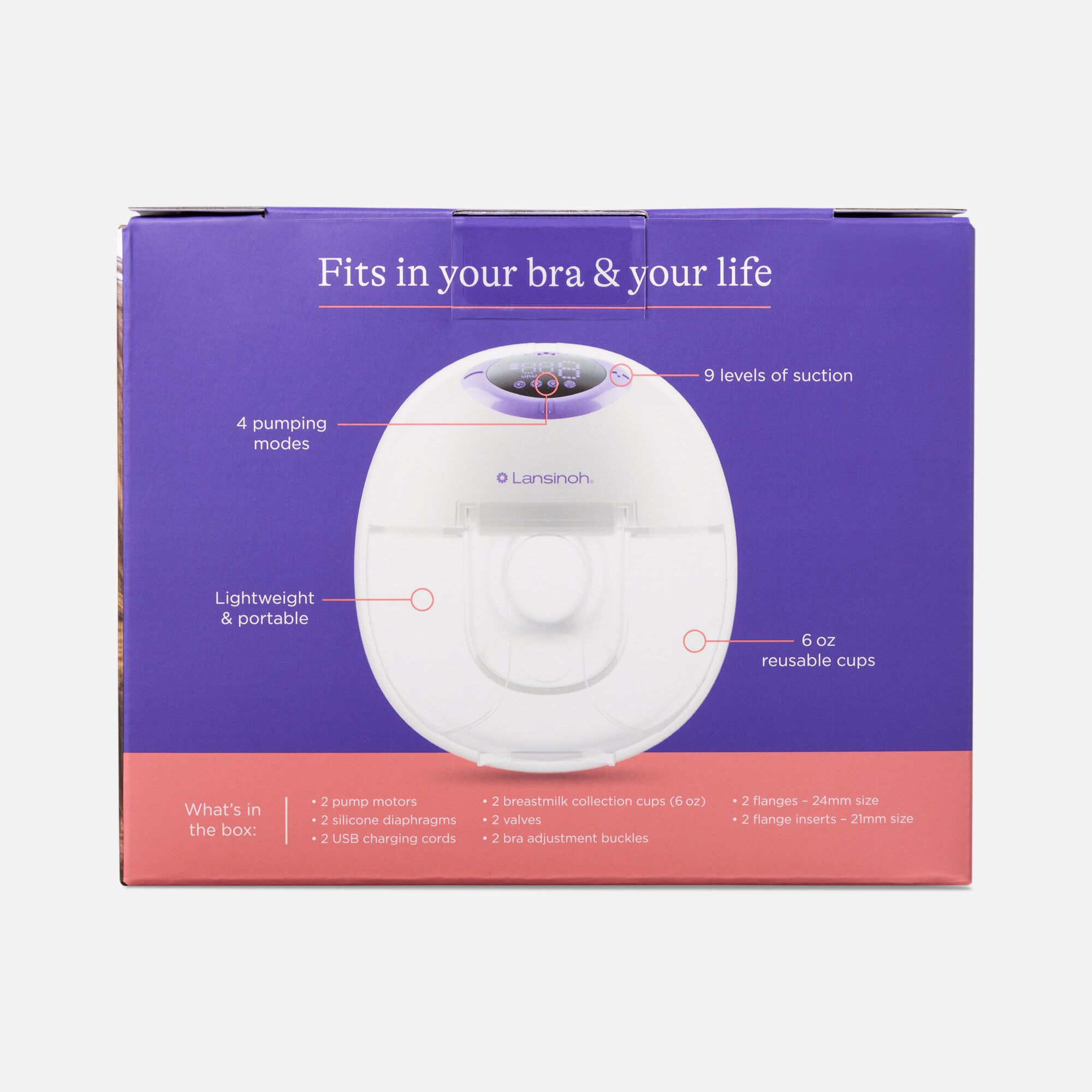 Lansinoh Discreet Duo Wearable Breast Pump, 2 Pumps, , large