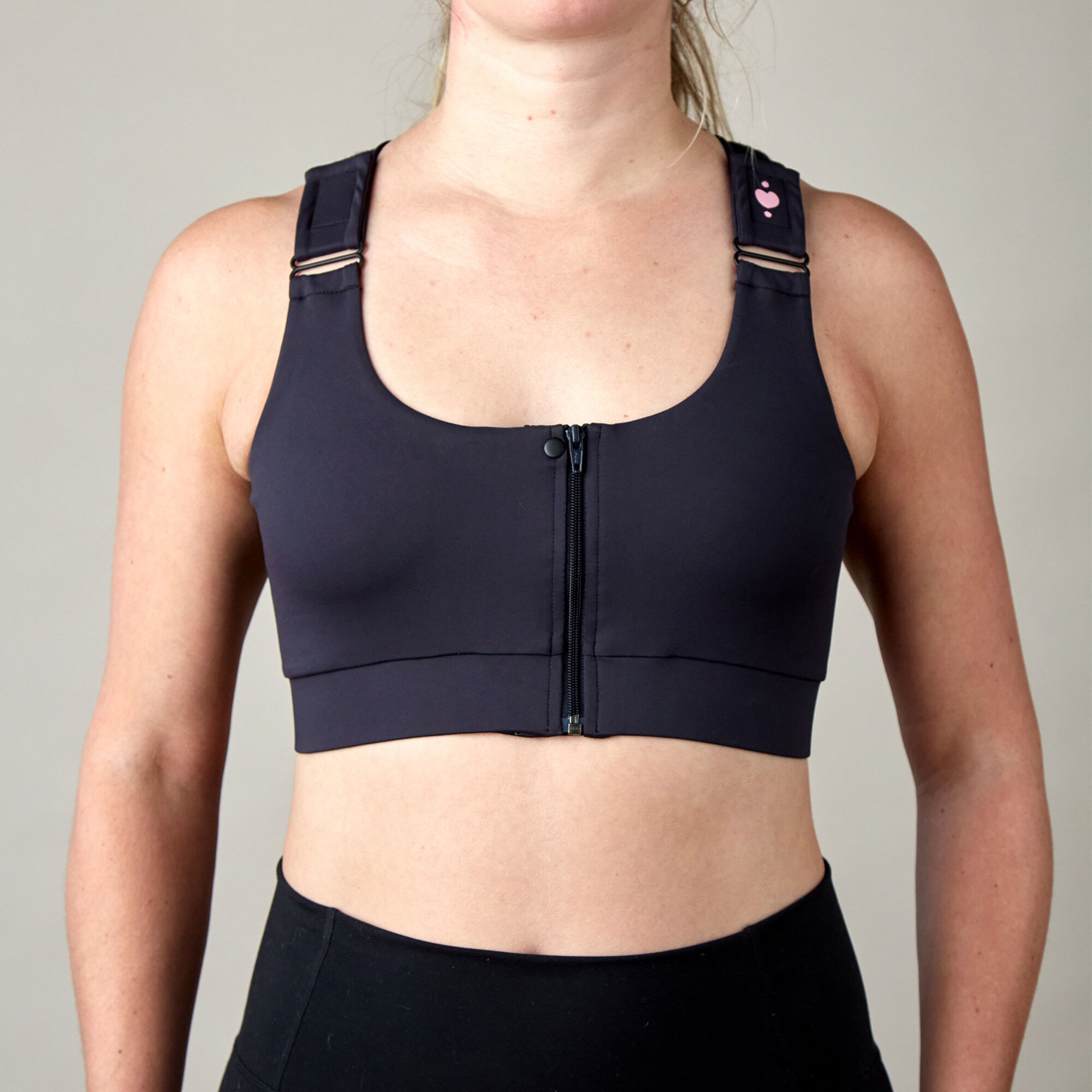 heart&core Shirl Post-Surgical Bra, Black, , large