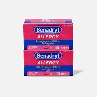 Benadryl Ultra Allergy Relief Tablets, 100 ct. (2-Pack)