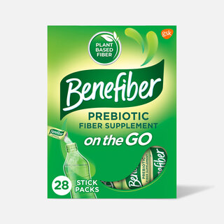 Benefiber On the Go Prebiotic Fiber Supplement Powder for Digestive Health, Unflavored, 28 ct.