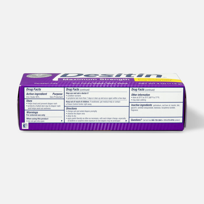 Desitin Maximum Strength Zinc Oxide Diaper Rash Paste, 4 oz. (2-Pack), , large