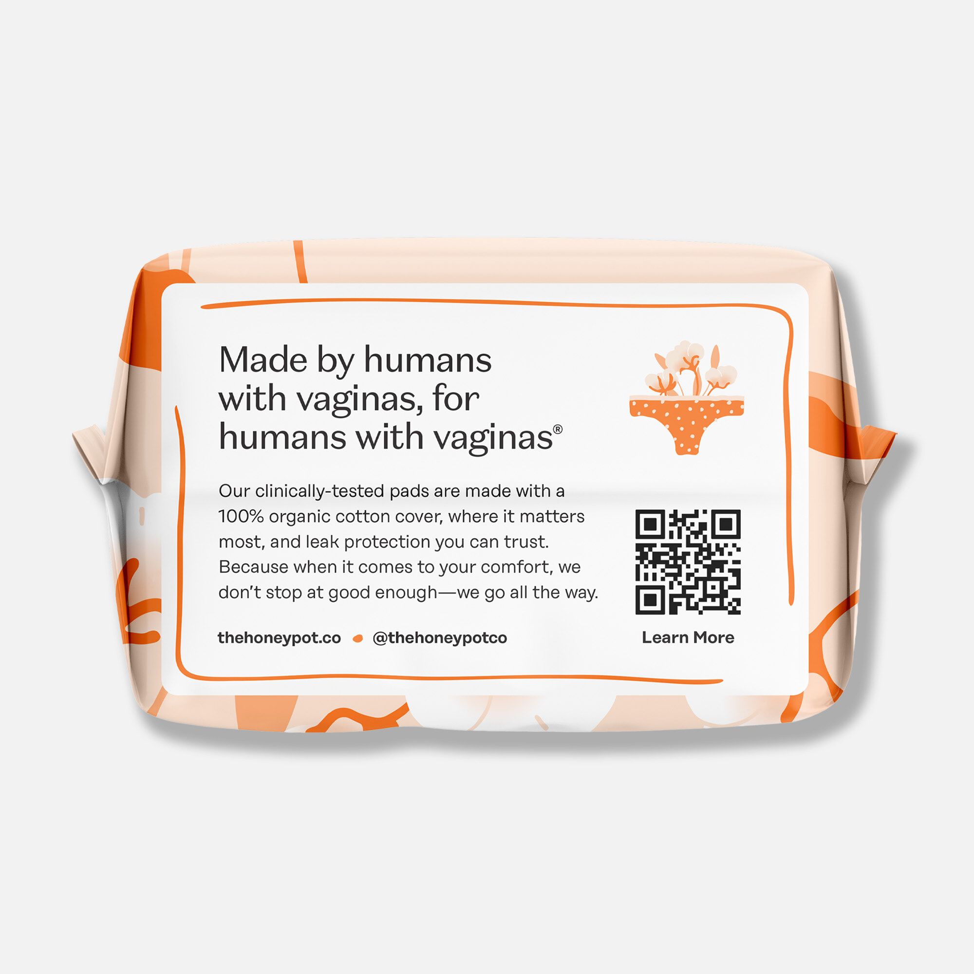 The Honey Pot 100% Organic Top Sheet Everyday Non Herbal Pantiliners, 30 ct., , large