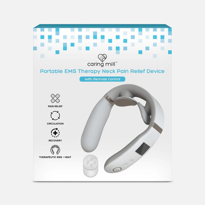Caring Mill™ Cordless Portable Neck EMS Pain Relief Device with Heat Therapy, , large