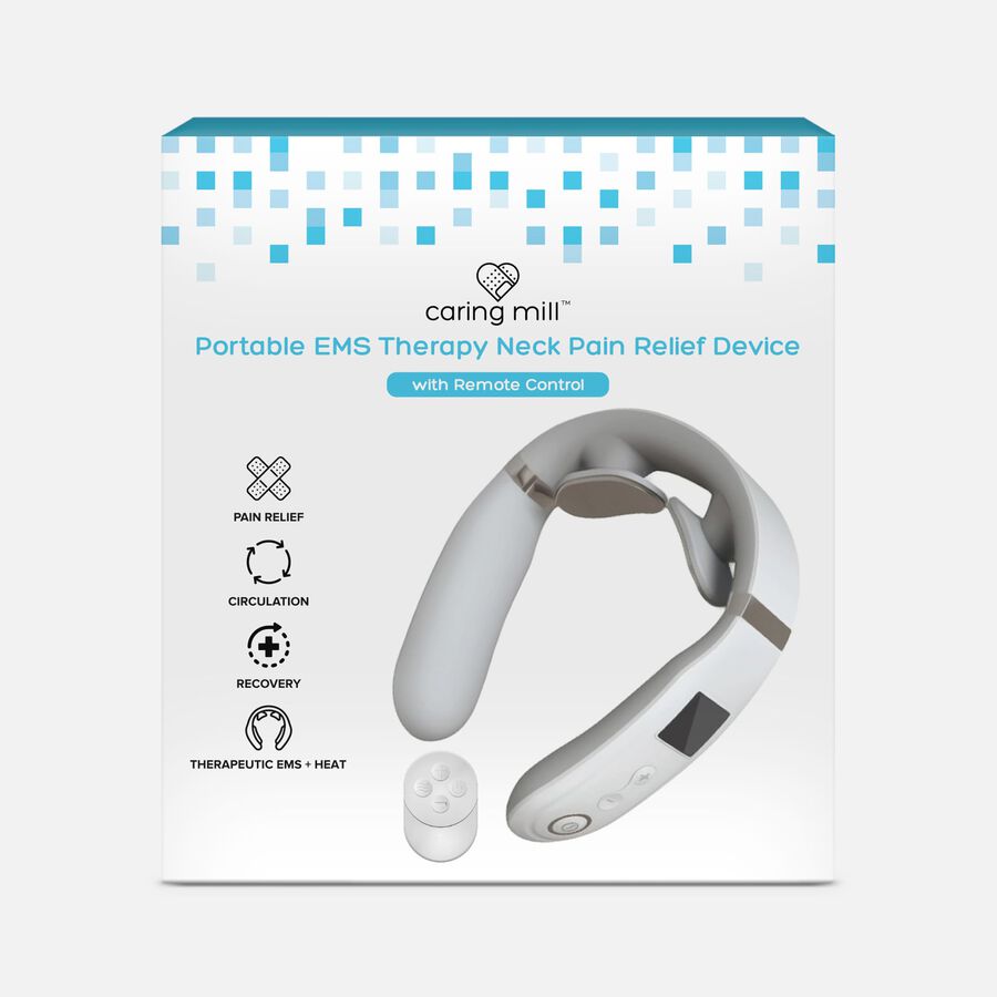 Caring Mill™ Cordless Portable Neck EMS Pain Relief Device with Heat Therapy, , large image number 1