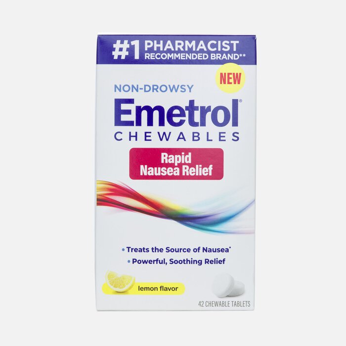 Emetrol Chewable Tablets for Rapid Nausea Relief, Lemon, 42 ct., , large