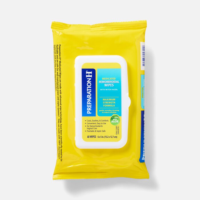 Preparation H Maximum Strength Hemorrhoid Flushable Wipes with Witch Hazel, 48 ct., , large