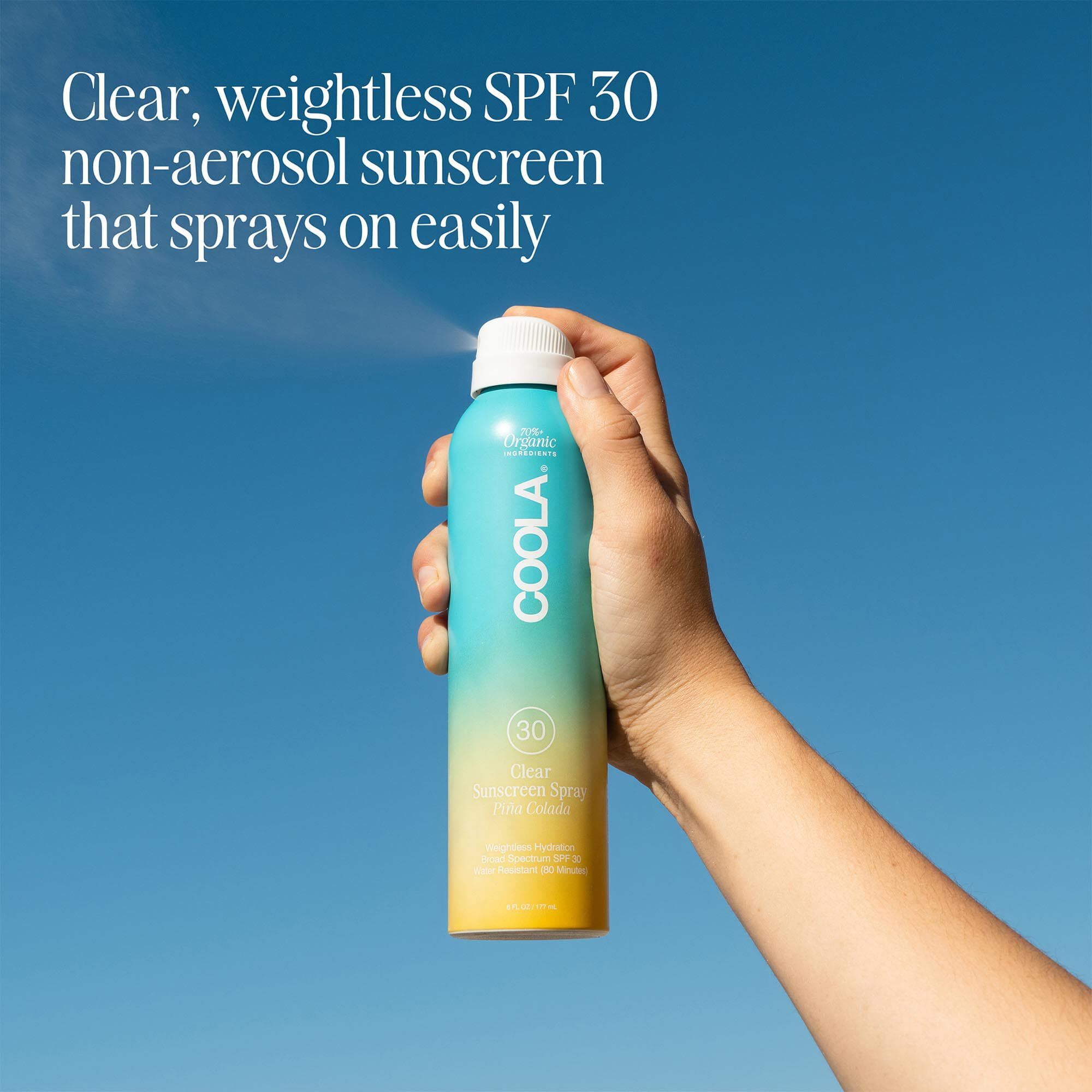 COOLA Classic Body Organic Sunscreen Spray SPF 30, Pina Colada, 6 oz., , large
