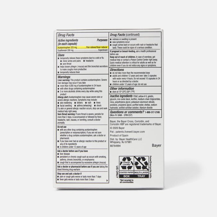 Coricidin HBP Maximum Strength Cold, Cough & Flu Medicine, Liquid Gels, , large