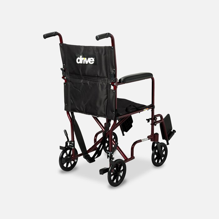Drive Lightweight Transport Chair, 19", Red, , large