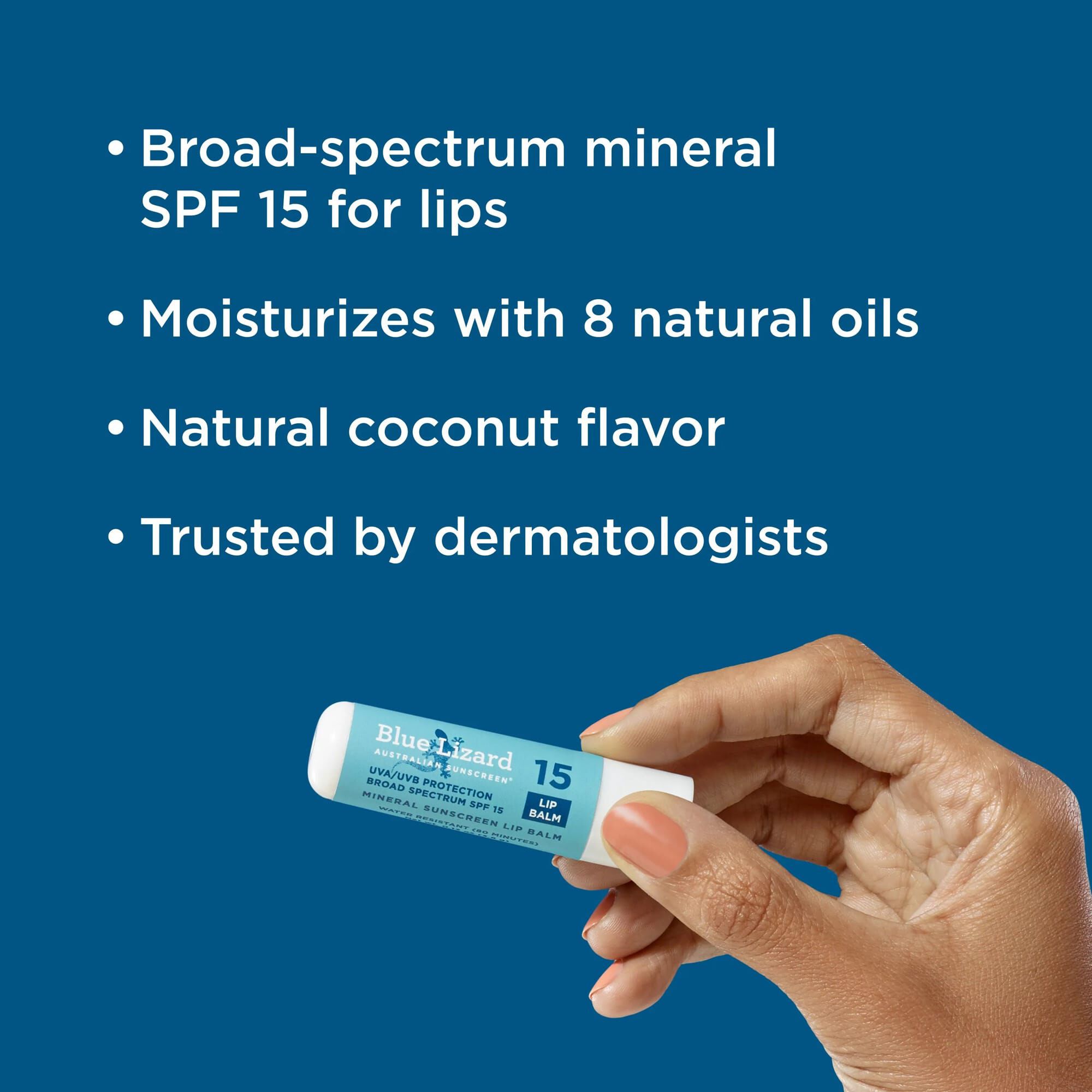 Blue Lizard Mineral SPF 15 Lip Balm, 0.13 oz., 3-Pack, , large