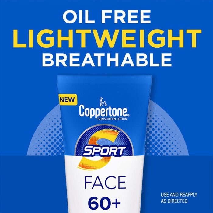 Coppertone Sport Face Sunscreen Lotion, SPF 60+, 2.5 fl oz., , large