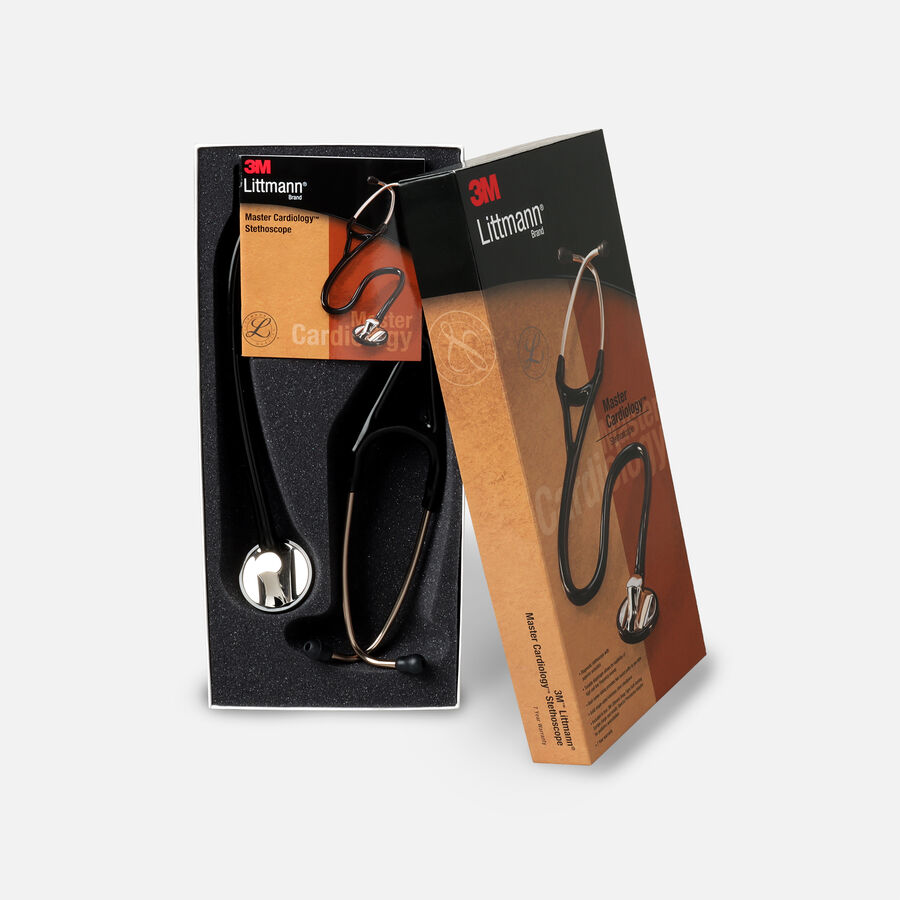 3M Littmann Master Cardiology Stethoscope, Black Tube with Standard Finish, 27", , large image number 2